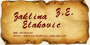 Žaklina Elaković vizit kartica